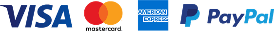 Visa, Mastercard, American Express, PayPal